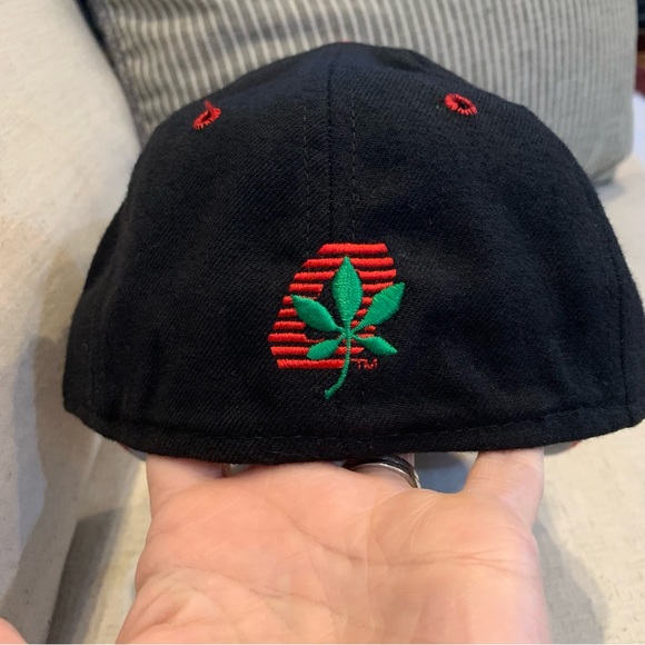New Era Pro Model Wool Collegiate Ohio State O Black Red Fitted Cap Hat - Picture 2 of 5